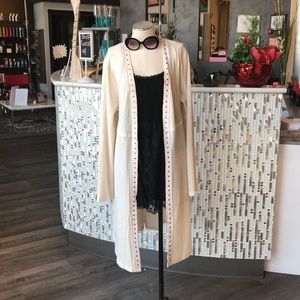 Long cardigan with laced up back